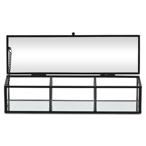 Caja de Almacenamiento Rectangular de Metal y Vidrio con Tapa Abatible para Exhibición de Bolígrafos y Pequeños Coleccionables Decorativos - Product Image 4