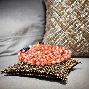 Vente chaude 7 Chakra Sunstone 108 Perles Mala Nouées À La Main Artiste Indien Pulsera Colliers pour Fiançailles Yoga Bijoux - Product Image 1