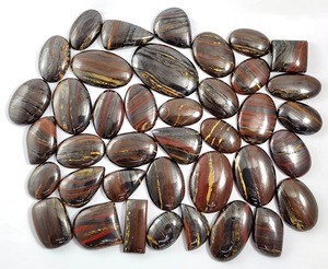 Cabochon en œil de tigre naturel, cristal à dos plat, pierres précieuses de haute qualité, vente en gros pour la fabrication de bijoux - Product Image 4