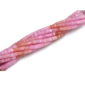 Magnifiques perles plates en opale rose, perles de pierres précieuses lisses, fournitures pour la création de bijoux, vente en gros de fils d'opale rose - Product Image 5