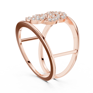 Ensemble de bagues en diamants de laboratoire ETERNAL CIRCLES en or rose 18 carats plaqué rhodium, coupe classique, pour fiançailles, fêtes, mariages, cadeaux glamour - Product Image 2