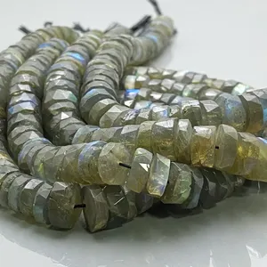 Labradorita Natural de 9-11 mm, Facetada en Forma de Rueda, Grado AA+, Cuentas de Piedras Preciosas para la Fabricación de Joyería, Venta al por Mayor - Product Image 4