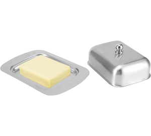 Elegante Caja de Mantequilla de Acero Inoxidable con Diseño Artesanal para Mesa de Desayuno, Uso en Hogar, Hotel y Restaurante - Product Image 2