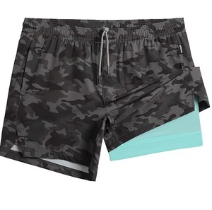 Shorts de sport pour hommes à motif color block et rayures intérieures, idéal pour la course, l'entraînement, la gym, la plage et les activités aquatiques - Product Image 5