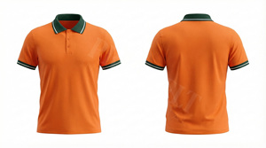 Camiseta Polo Personalizada con Nombre de Marca Propia, Cuello a Rayas Verde, Cierre de Botones Cómodo y Elegante, Camiseta Polo de Algodón de Secado Rápido - Product Image 3