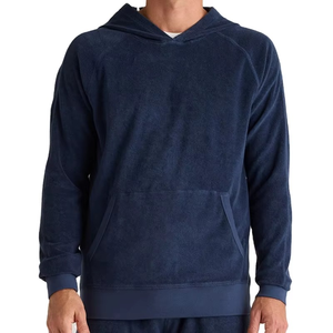 Low Price Comfortable Men's Breathable Half Zip Hoodie with Discharge Printing 100% Cotton Velour Winter Custom Made Oversized - Product Image 5