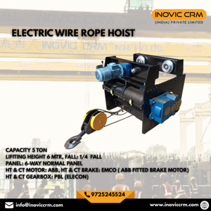 Palans électriques à câble INOVIC CRM 5 tonnes avec une hauteur de levage de 6 m |   Chariot de levage métallique robuste, protection IP65, usage industriel - Product Image 2