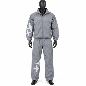 Conjunto Deportivo Personalizado Ligero de Poliéster para Hombre, Chaqueta Cortavientos con Cremallera Lateral y Pantalones, 2 Piezas - Product Image 4