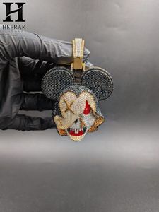 Colgante de Lujo con Cabeza de Ratón Esmerilada y Diamantes Cultivados en Laboratorio, Joyería Hip Hop Dorada - Product Image 4