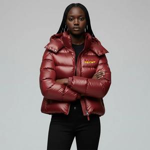 Wholesale High Quality <b>Hooded</b> Collar <b>Women</b> Designer Quilted Puffer Jacket <b>Winter</b> Waterproof Knitted Regular Length <b>Coat</b> Cheap - Product Image 5