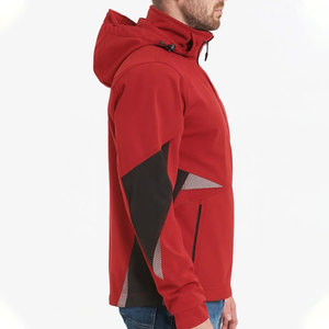 Men's <b>Red</b> Hooded <b>Waterproof</b> <b>Jacket</b> With Zipper Closure Sporty Style Winter Wear Polyester Shell - Product Image 4