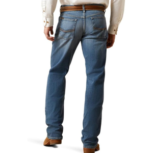 Men's <b>Boot</b> Cut Jeans Relaxed Straight Leg Denim <b>Pants</b> Mid Waist Streetwear Belt Woven Medium Wash Party Casual - Product Image 3