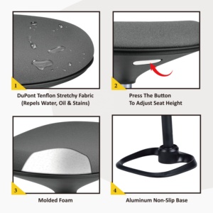 เก้าอี้บาร์แบบหมุนได้สูงทันสมัยฐานเบาและมั่นคง - Product Image 4