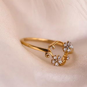 แหวนเพชรเพาะเลี้ยงรูปดอกไม้จากธรรมชาติ ทอง 10K 14K 18K และเงิน 925 เงิน 935 - Product Image 3