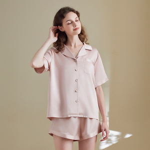 Ensemble de vêtements de nuit pour femmes en dentelle à taille élastique, chemise de nuit sans manches, camisole douce et confortable, 100% soie, vêtements de maison d'été - Product Image 5