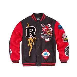 Blouson universitaire unisexe personnalisé en laine, en polaire tricotée, OEM, léger, style bomber, avec fermeture éclair et col rond, vente en gros - Product Image 6