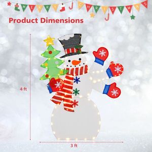 1,20 m große Weihnachts-Schneemann-Dekoration für den Außenbereich mit winkender Hand, 140 LED-Lichtern, Polyester & PVC - Product Image 4