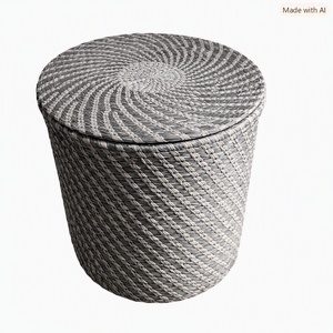Big Capacity Sabai Grass Storage Woven Storage <b>Basket</b> with Lid Gray <b>Laundry</b> Bin for Kids Room Organizing Clothes and Toy - Product Image 5