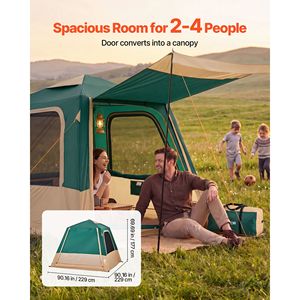 Tente cabine gonflable 4 personnes avec pompe rechargeable, tubes d'air en TPU, 5 grandes fenêtres en maille, portable et facile à installer - Product Image 4
