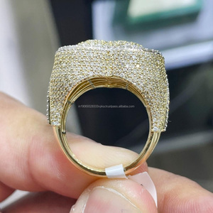 Anillo de Corazón para Hombre, Chapado en Plata de Ley, Corte Baguette, Estilo Hip Hop, Engaste de Puntas, Joyería Única con Forma de Corazón, Regalos de Aniversario - Product Image 4