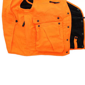 Gilet de chasse orange pour homme, sans manches, multi-poches, respirant, en polyester, pour l'automne - Product Image 5