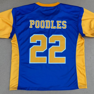 Maillot de football américain SGRho bleu roi et or à manches courtes, motif 22, uniforme sportif personnalisé pour équipes - Product Image 5