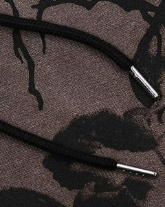 Sweat-shirt à capuche zippé pour homme, coupe oversize, en coton French Terry, avec logo imprimé sur le devant, style streetwear automne, coupe classique, tricoté - Product Image 3