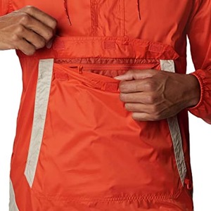 <b>Men's</b> Hooded Color Blocking Windproof Polyester/Nylon Windbreaker <b>Jacket</b> Autumn Outdoor Wear <b>Half</b> <b>Zip</b> Closure Regular Fit High - Product Image 5