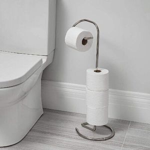 Portarrollos de Papel Higiénico de Hierro para Piso, Soporte de Almacenamiento de Papel Higiénico Independiente para Baño con Diseño Decorativo Moderno y Minimalista - Product Image 4