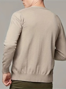 เสื้อคาร์ดิแกนถักทรงเข้ารูป คอวี สำหรับผู้ชาย ติดกระดุม สไตล์ลำลอง/ทำงาน/ธุรกิจ ขายส่ง เสื้อไหมพรม จั๊มเปอร์ OEM - Product Image 6