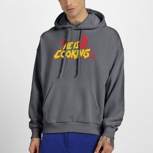 Sweat-shirt à capuche gris imprimé personnalisé pour homme, coupe classique, molleton décontracté, logo imprimé sur le devant, unisexe, streetwear d'hiver - Product Image 4