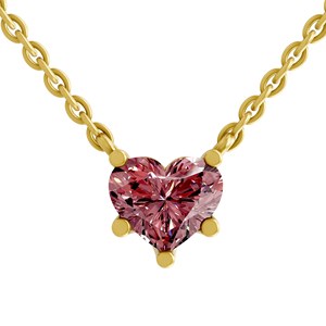 Collar Solitario de Oro Sólido de 10k con Diamante Rosa Intenso Cultivado en Laboratorio, Corte Amalia, Engaste Clásico de Cinco Garras, Joyería Certificada GRA - Product Image 4