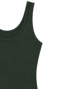 Manufacturer Dark Forest Green Sleeveless Tank <b>Top</b> With Beige High Waist Shorts Women Casual Summer Two Piece Outfit Set Clothes - Product Image 3