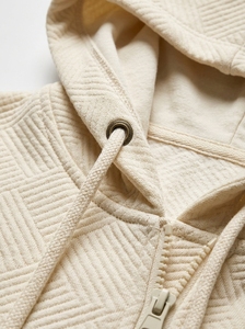 Veste à capuche premium pour homme, sweat-shirt texturé à fermeture éclair intégrale, fabrication sur mesure pour la vente en gros et les marques privées - Product Image 5