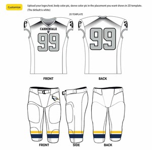 Conjunto de Uniforme de Fútbol Americano Sublimado al por Mayor, Diseño Degradado, Uniforme de Fútbol Sublimado con Mangas Cortas - Product Image 6