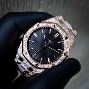 นาฬิกาโบราณ VVS เพชรสไตล์ฮิปฮอปสุดหรู2024ปรับแต่งได้สาย18มม. ตัวชี้เพชรมอยซาไนต์มาใหม่โลหะผสมทันสมัย - Product Image 4