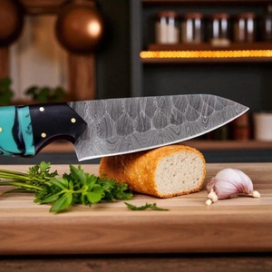 Juego de Cuchillos de Chef de Acero de Damasco de Alta Calidad, 5 Piezas, Diseño con Mangos de Micarta y Resina, Cuchillos Utilitarios de Caza, A&M Enterprises - Product Image 4