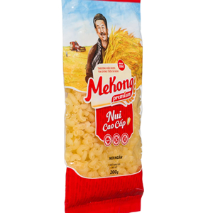 Pâtes de riz jaune court de qualité supérieure 200g sans gluten, aliments sains à base de riz, fabricant OEM du Vietnam - Product Image 1