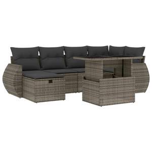 Ensemble de canapés de jardin gris, meubles en rotin d'extérieur, coussins imperméables, design contemporain - Product Image 4