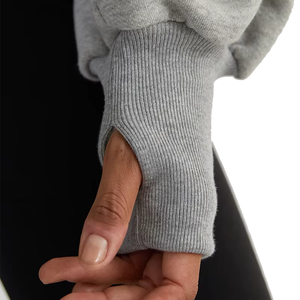 Ensemble de survêtement gris en coton pour femme – Pantalon de jogging long et sweat à capuche demi-zippé – Coupe décontractée et ample – Couleur unie respirante pour l'automne - Product Image 4