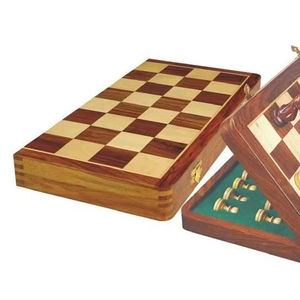 Tablero de Ajedrez de Madera Maciza Pulida Ecológica de Primera Calidad, Estilo Bobby Fischer de Dubrovnik de los Años 50, Clásico, Hecho a Mano, Antiguo - Product Image 1
