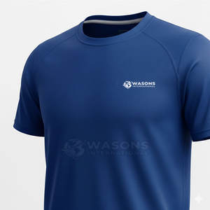 Camiseta de poliéster de alto rendimiento con tela elástica para gimnasio y entrenamiento deportivo de manga corta - Product Image 2