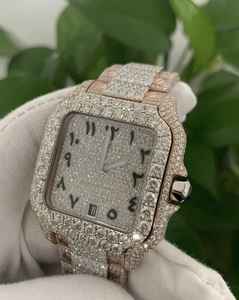 Custom Handcrafted Men's Hip Hop <b>Watches</b> VVS1 Moissanite Diamond & Stainless Steel Belt Automatic Analog Dial Display - Product Image 1