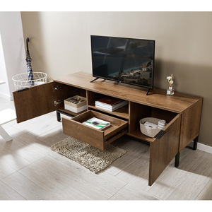 Modern Vintage Light Luxury Wood <b>TV</b> <b>Stand</b> with Eco-Friendly Storage for Living Room Bedroom Apartment & Hotel - Product Image 3