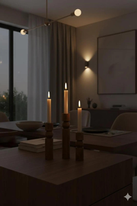 ชุดเชิงเทียนไม้มะม่วงสไตล์เรียบง่าย 3 ชิ้น พร้อมที่วางเทียนทีไลท์และที่วางธูปสำหรับตกแต่งบ้าน - Product Image 3