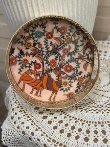 Bandejas y tarros Pichwai al por mayor, de plata alemana, estilo Art Deco, con estampado animal, para decoración del hogar, bodas indias, Ramadán, Diwali, recuerdos y artesanía con asa - Product Image 4