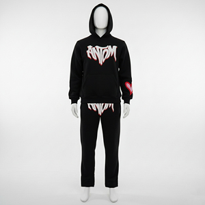 Normal Fitted Customer Size Chart Pakistan Verified Manufacturer 100% Cotton Fleece 400 GSM Hooded Solid Heavyweight Sweatsuits - Product Image 2
