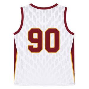 Maillot de lacrosse unisexe blanc et rouge en polyester léger – Tenue de sport athlétique pour entraînement et matchs d'équipe - Product Image 2