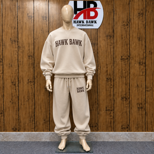 Ensemble de survêtement premium pour homme à épaules tombantes, style décontracté pour l'extérieur, avec col ras du cou, taille élastique et cordon de serrage, coupe décontractée - Product Image 1