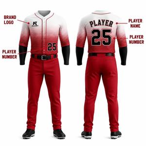 Conjunto de Uniforme de Béisbol Rojo y Blanco KhumBro Sports, Jersey y Pantalones Sublimados con Nombre y Número Personalizados, Venta al Por Mayor - Product Image 3